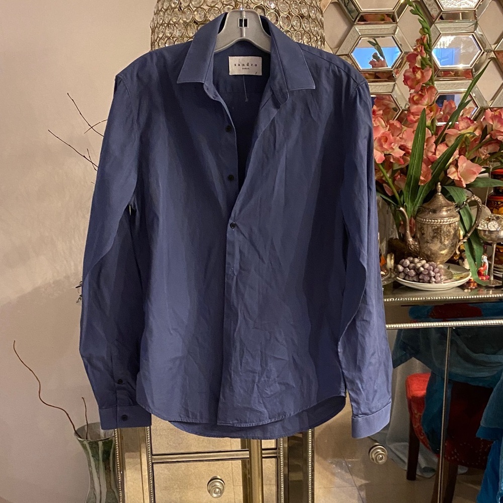 Sandro Navy Shirt size 38 - Picture 2 of 3